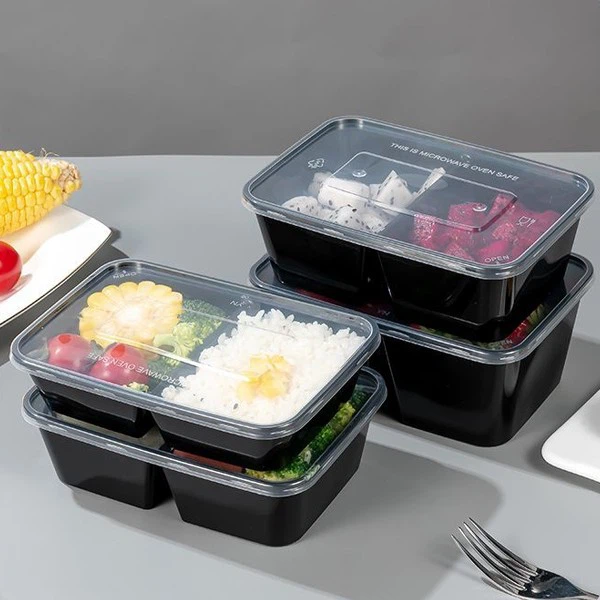 Divided Fast Food Box Business Takeaway Transparent