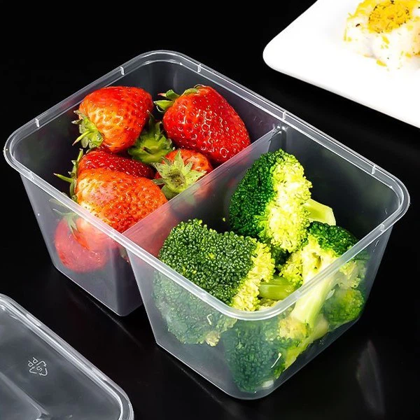 Divided Fast Food Box Business Takeaway Transparent